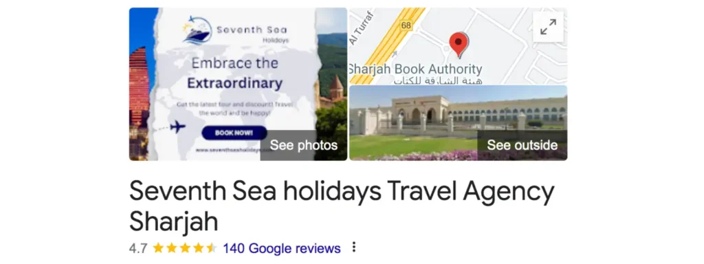 Seventh Sea Holidays Reviews on Google My Business Profile